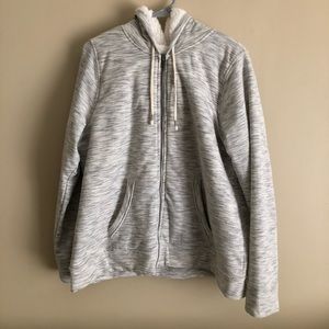 Comfy gray fleece hoodie
